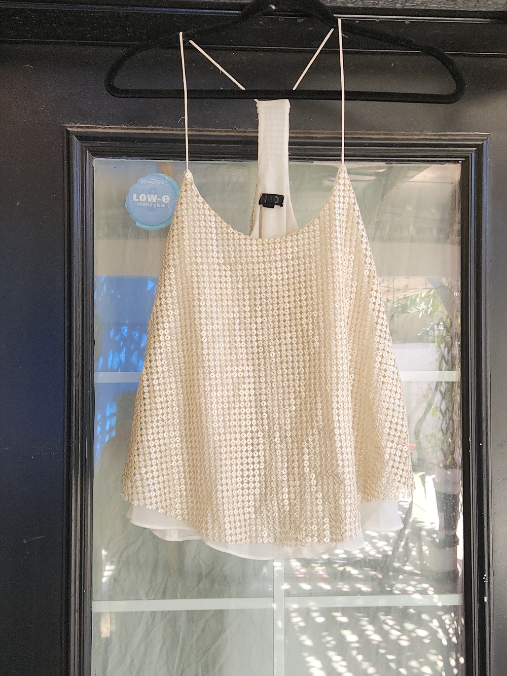Lightweight Cream Overlay Cami Top - Picture 2 of 6